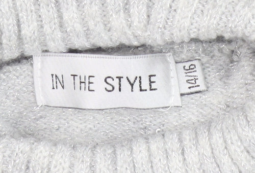 In The Style Women's Grey Knit Jumper Dress 14-16