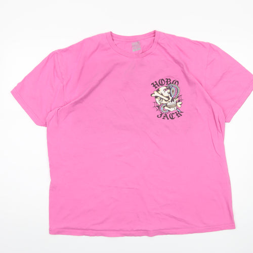 Hobo Jack Pink XL Women's T-Shirt Casual Crew