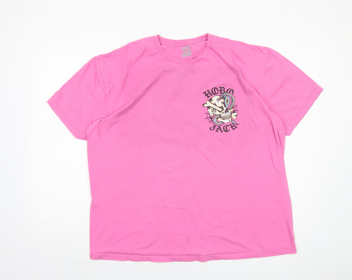 Hobo Jack Pink XL Women's T-Shirt Casual Crew