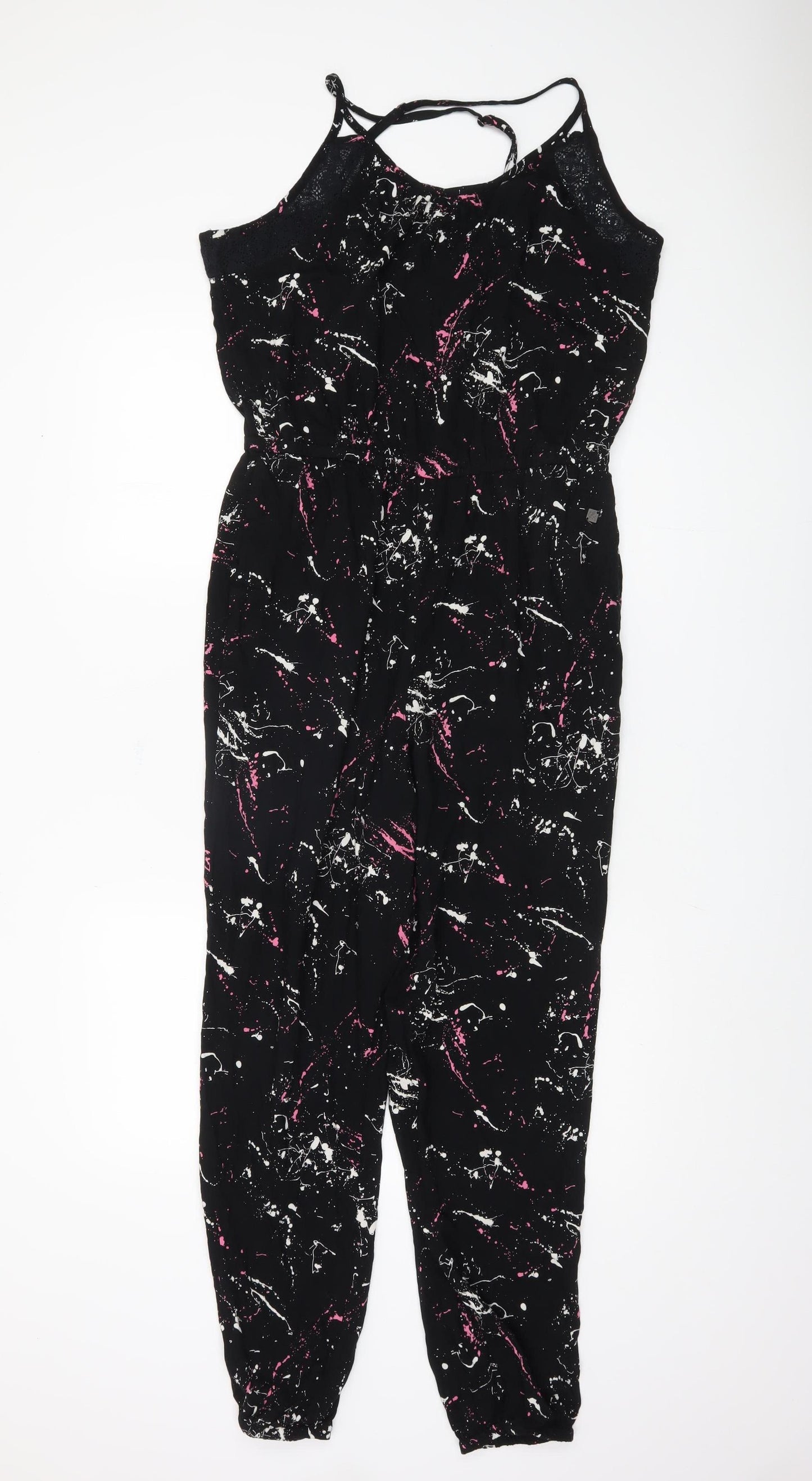 Superdry Women's Black Sleeveless Jumpsuit L