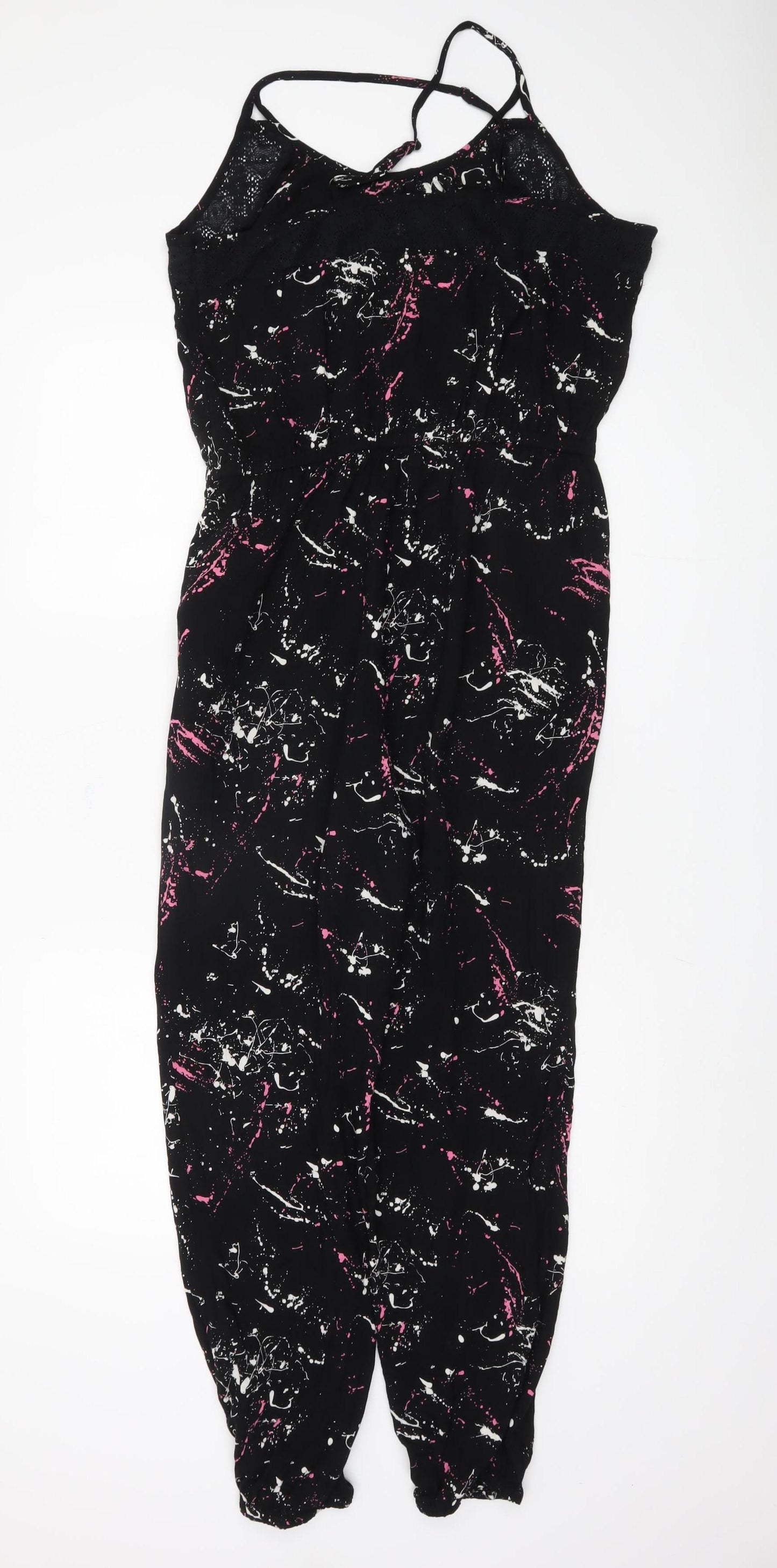 Superdry Women's Black Sleeveless Jumpsuit L