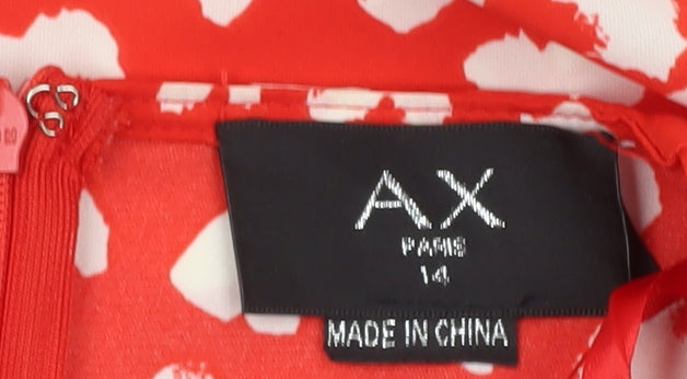 AX Paris Red Heart A-Line Women's Dress Size 14