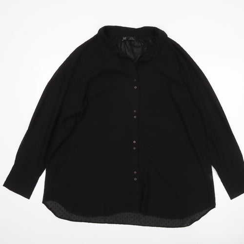 Zara Women's Black XL Button-Up Shirt
