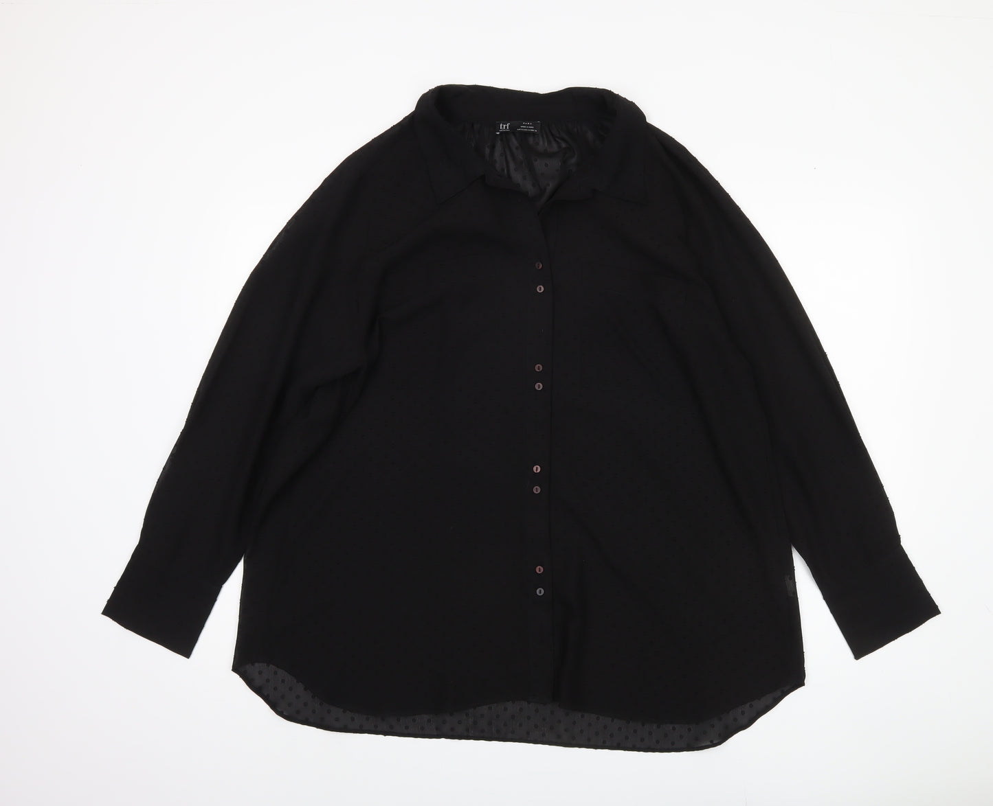 Zara Women's Black XL Button-Up Shirt