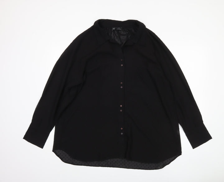 Zara Women's Black XL Button-Up Shirt