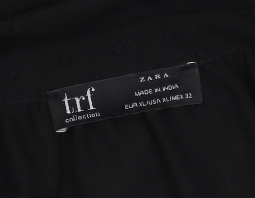 Zara Women's Black XL Button-Up Shirt