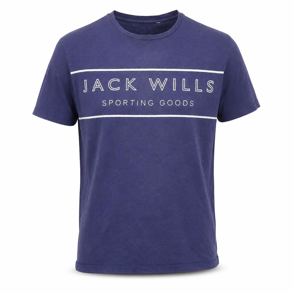 Jack Wills Men's Blue Cotton Crew Neck T-Shirt, Size S