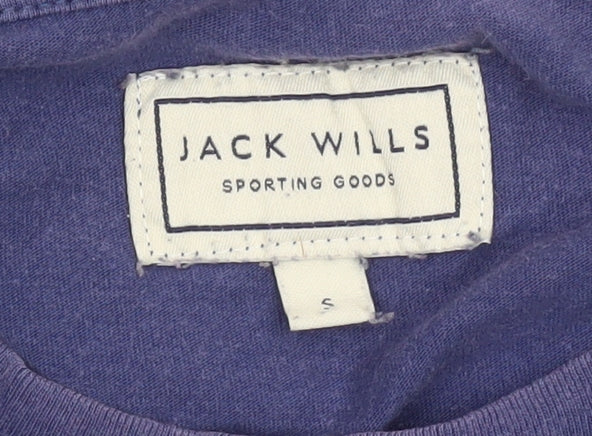 Jack Wills Men's Blue Cotton Crew Neck T-Shirt, Size S