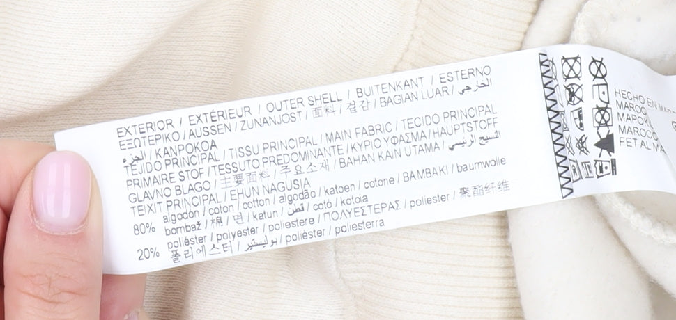 Pull&Bear Beige Teen Hoodie, Size 12, Graphic Design