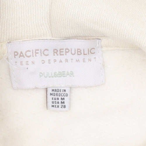 Pull&Bear Beige Teen Hoodie, Size 12, Graphic Design