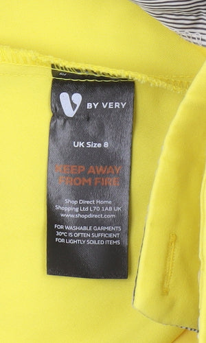 Very Women's Yellow Straight Trousers Size 8