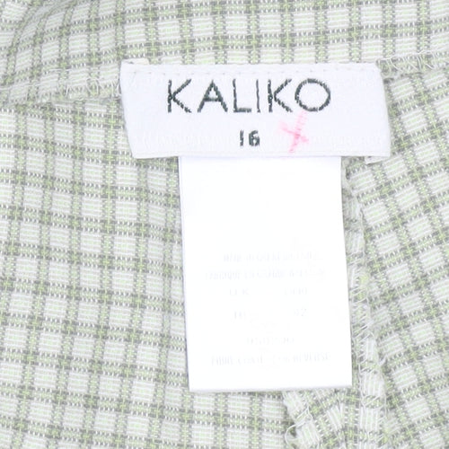 Kaliko Women's Green Check Trousers Size 16