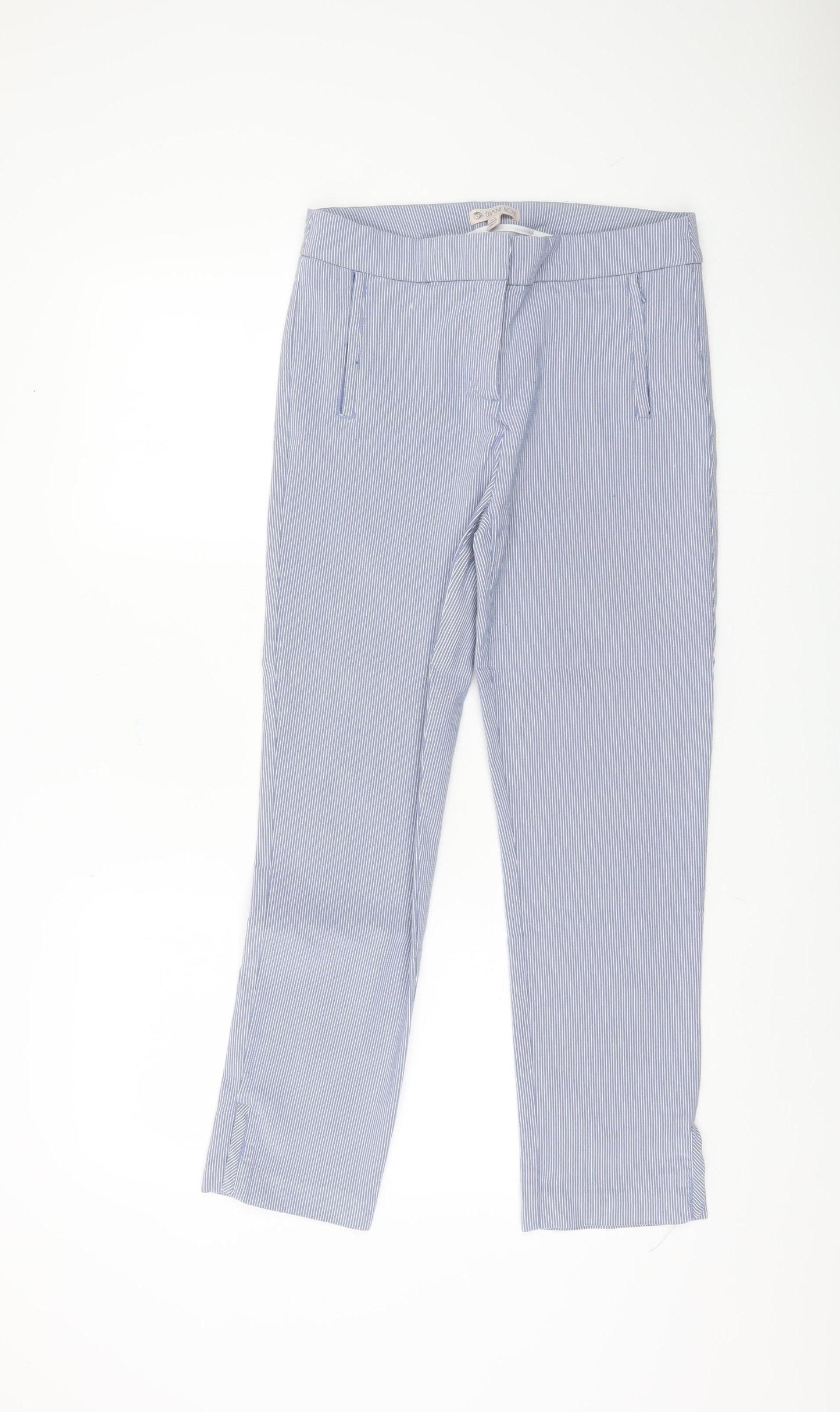 Eliane Rose Womens Blue Cropped Trousers Size 14