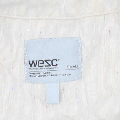 WeSC Men's Beige Long Sleeve Button-Up Shirt S