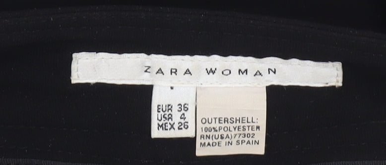 Zara Women's Black Wide-Leg Trousers Size 8