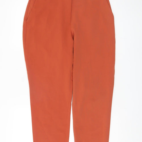 Topshop Women's Orange Trousers UK 12 Machine Washable