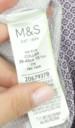 Marks and Spencer Men's Multicoloured 15 Button-Up Shirt