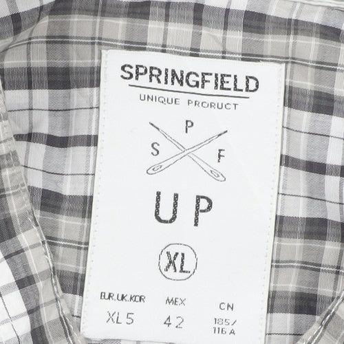Springfield Men's Multicoloured XL Plaid Button-Up Shirt