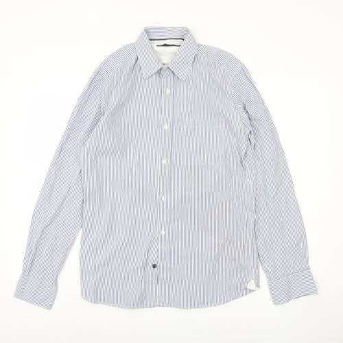 French Connection Men's Blue Striped Shirt - S