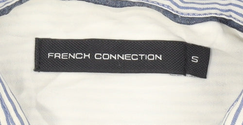 French Connection Men's Blue Striped Shirt - S