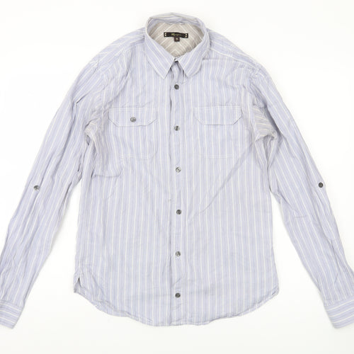 Monsoon Men's Blue Striped Long Sleeve Shirt - S