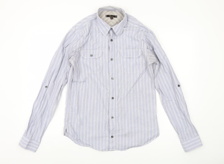 Monsoon Men's Blue Striped Long Sleeve Shirt - S