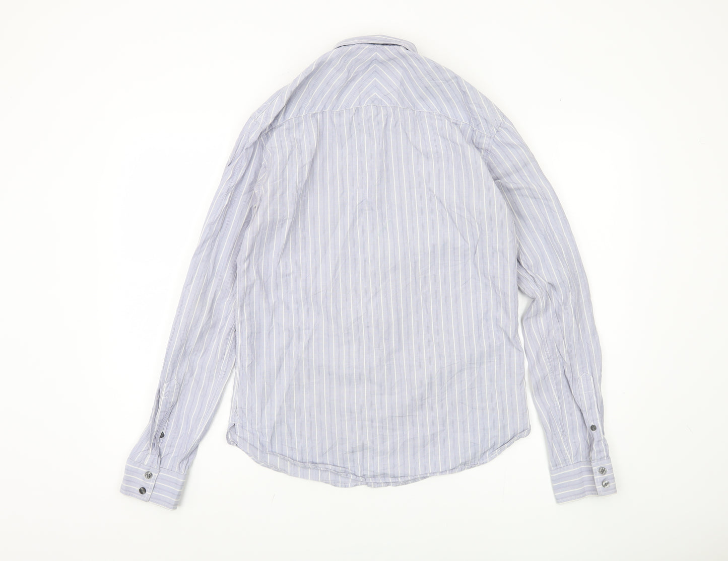Monsoon Men's Blue Striped Long Sleeve Shirt - S