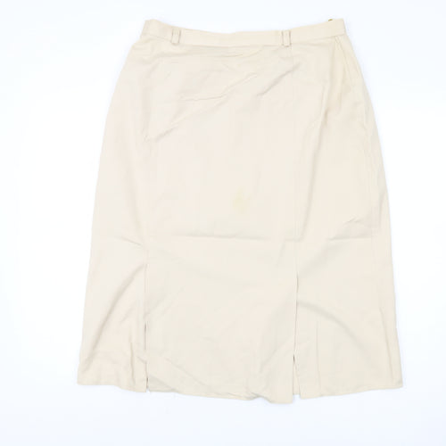 Canda Women's Beige Pencil Skirt, Size 18, Button Closure