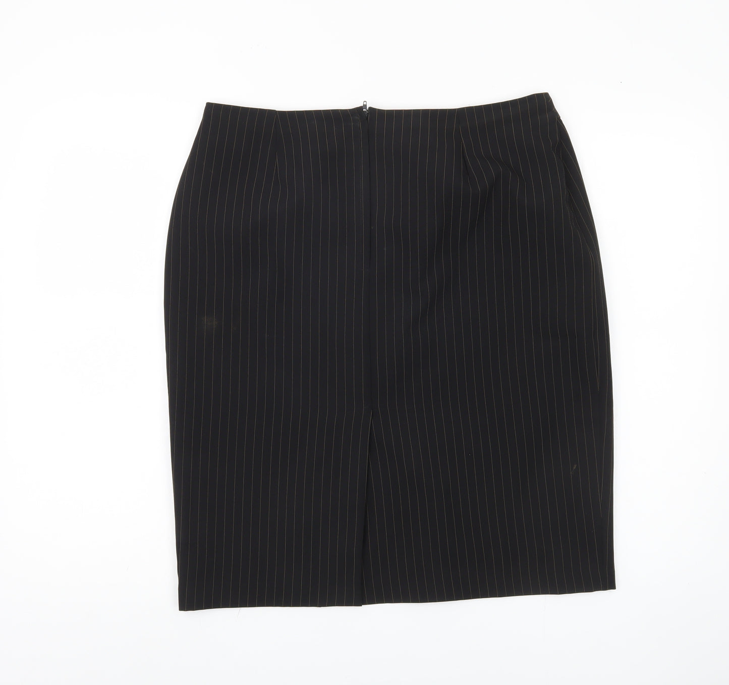 Sara Woman Black Pinstriped Pencil Skirt Size 16