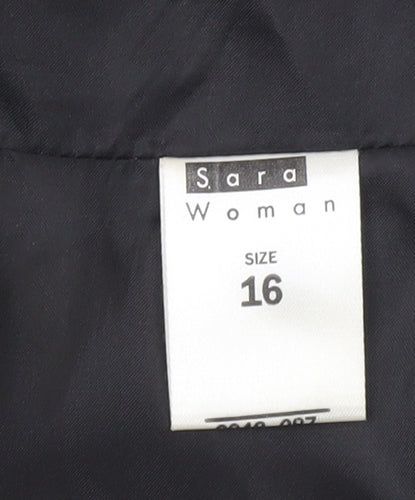 Sara Woman Black Pinstriped Pencil Skirt Size 16