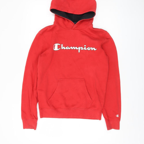 Champion Women's Red Hoodie XS, Logo Print