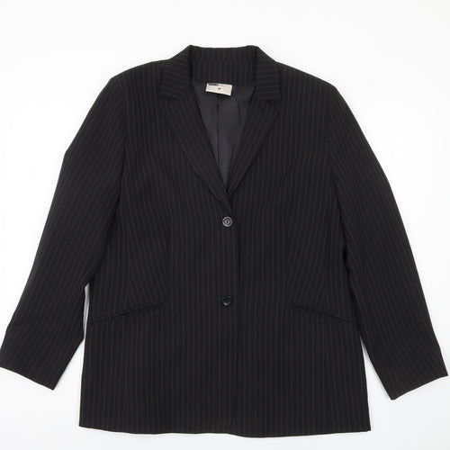 Zara Black Pinstripe Suit Jacket, Women's Size 18