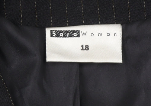 Zara Black Pinstripe Suit Jacket, Women's Size 18