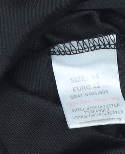Select Women Black Floral Sheath Dress Size 14