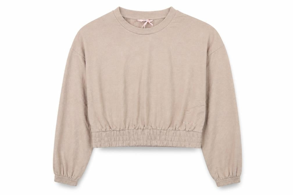 Front view of Boux Avenue Women's Beige Pullover Sweatshirt, size 12