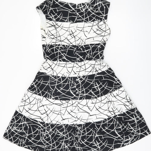 Principles Women's Black Geometric Petite Dress Size 10