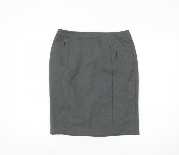 BHS Women’s Grey Knee Length Pencil Skirt Size 10