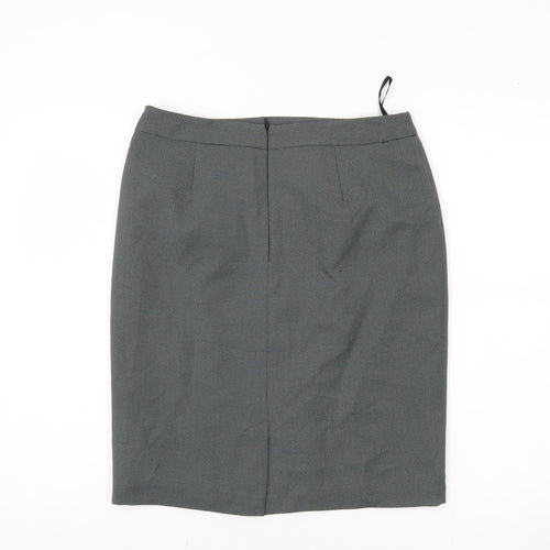 BHS Women’s Grey Knee Length Pencil Skirt Size 10