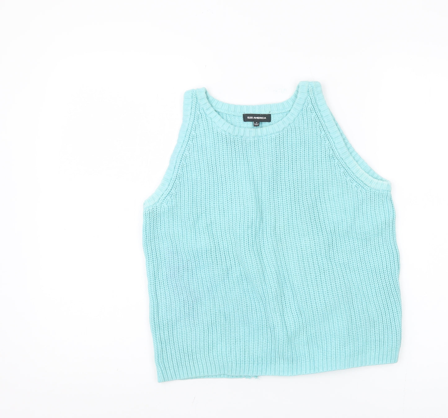525 America Women's Blue Knit Tank Top, Size S, Casual Wear
