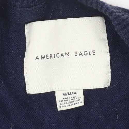 American Eagle Men's Blue Pullover Jumper M