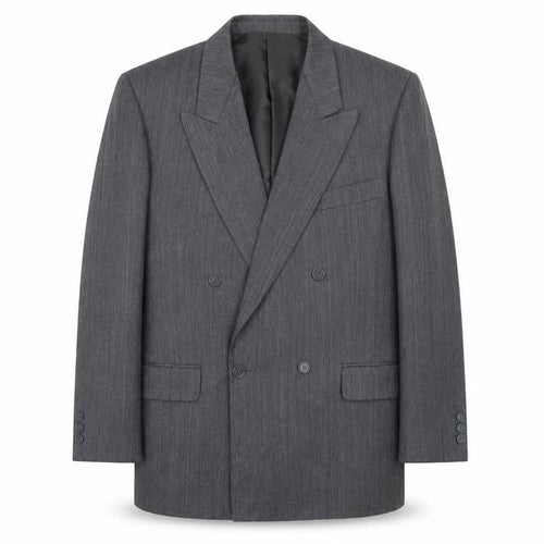 Harbarry of England Men's Grey Double-Breasted Blazer 40 Short