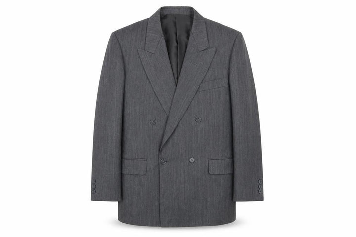 Harbarry of England Men's Grey Double-Breasted Blazer 40 Short