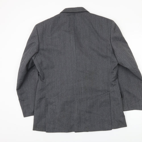 Harbarry of England Men's Grey Double-Breasted Blazer 40 Short