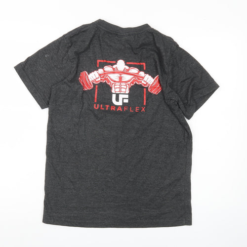 ULTRAFLEX Men's S Black Graphic Sports T-Shirt