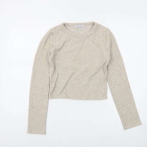 Zara Women's Beige Round Neck Jumper, Size 12