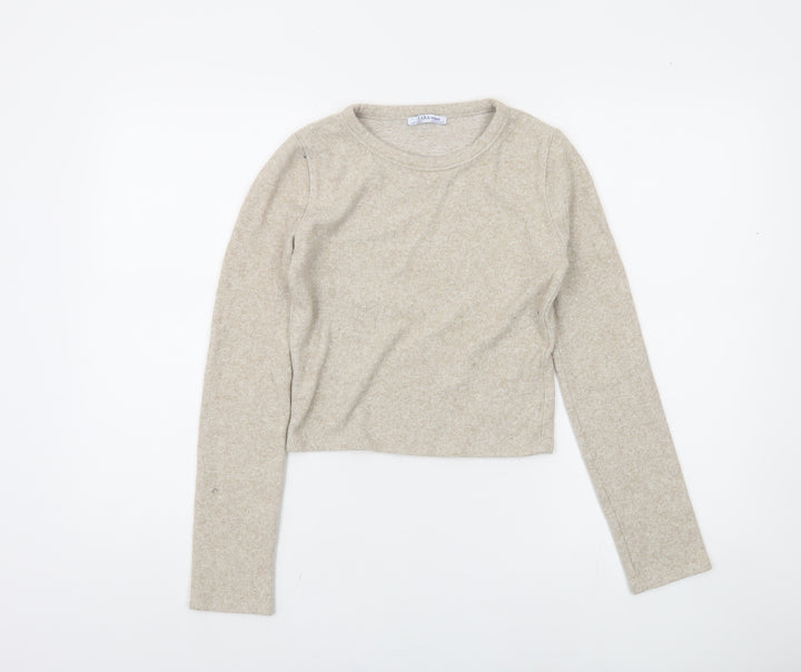Zara Women's Beige Round Neck Jumper, Size 12