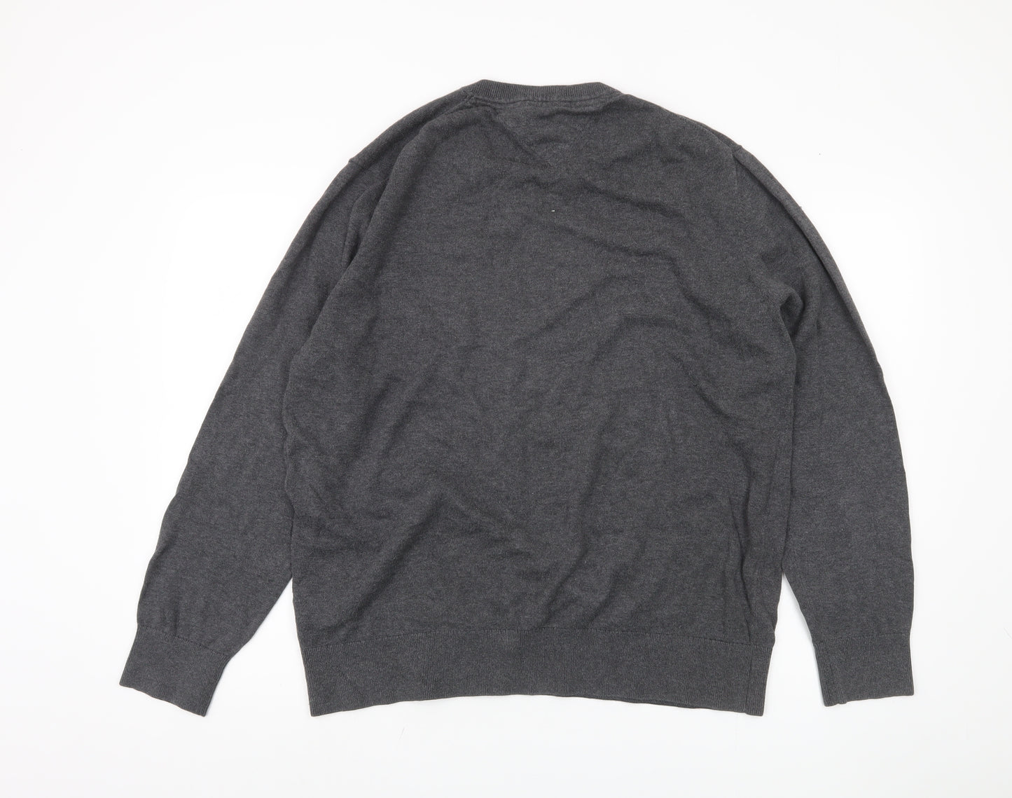 Tommy Hilfiger Men's Grey Pullover Jumper 2XL V-Neck