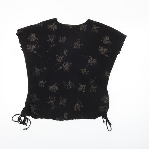 Saloos Collection Women's Black XL V-Neck Floral Top