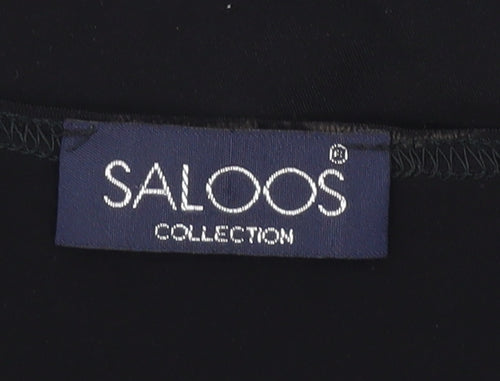 Saloos Collection Women's Black XL V-Neck Floral Top