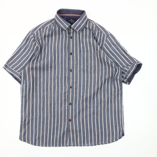 Blue Harbour Men's Large Blue Striped Shirt